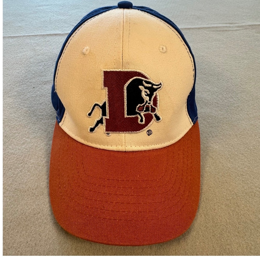 Durham Bulls Baseball Hat Mens OSFM Blue Cream Orange RTP World Series Logo